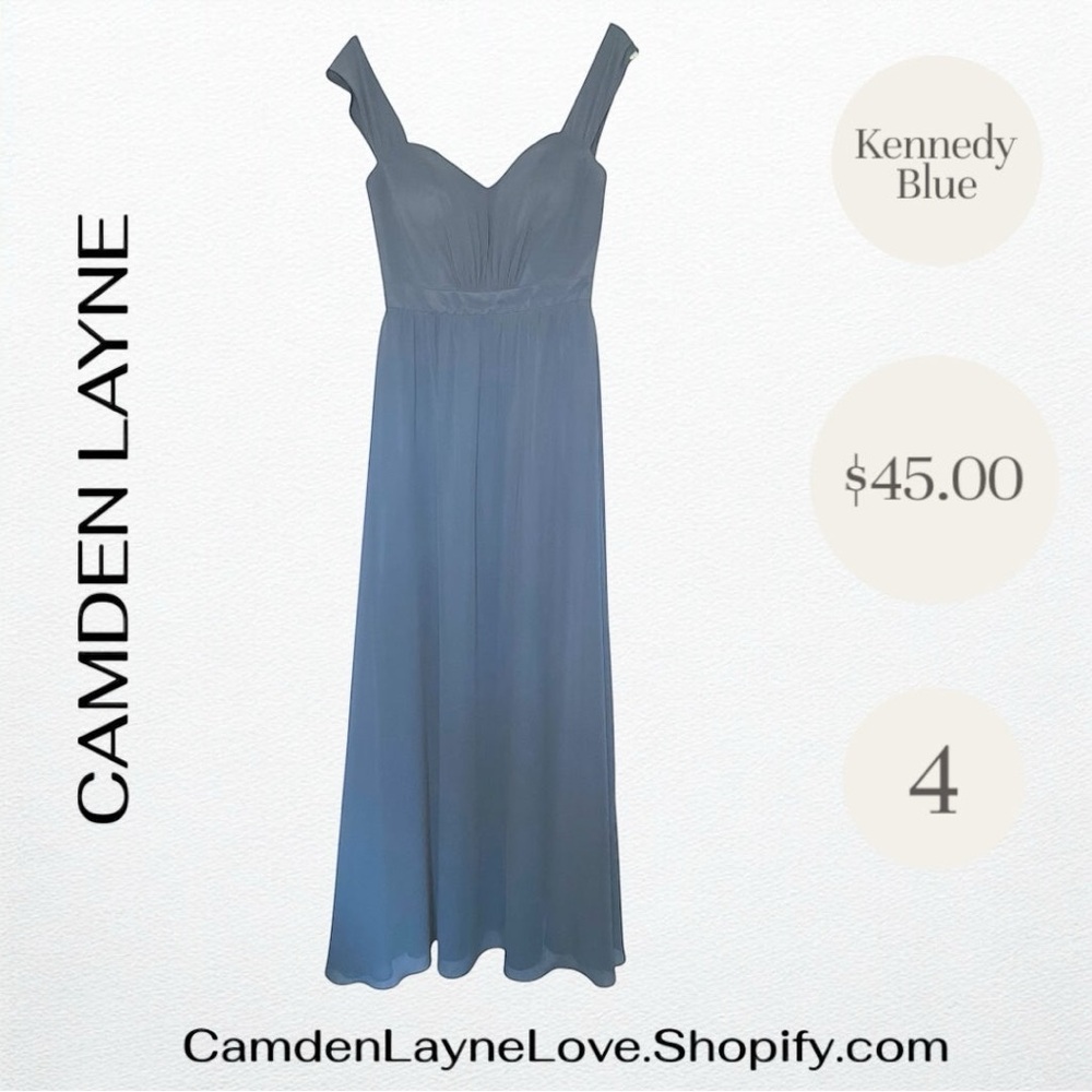 Blue Pleated Maxi Dress Sweetheart Neckline - Picture 2 of 8
